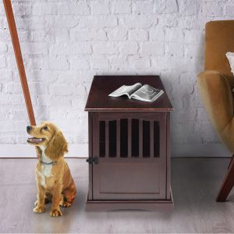 NEW Wooden Dog Cage & Pet Crate End Table – Stylish Indoor Kennel Furniture for Dogs 4112021 - with | Sold by Uncle Wiener's Wholesale