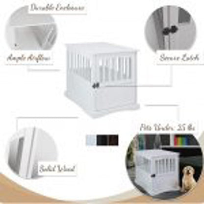 NEW Wooden Dog Cage & Pet Crate End Table – Stylish Indoor Kennel Furniture for Dogs 4112021 - with | Sold by Uncle Wiener's Wholesale