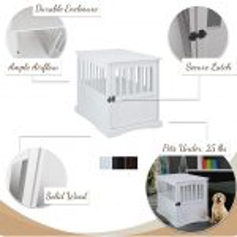 NEW Wooden Dog Cage & Pet Crate End Table – Stylish Indoor Kennel Furniture for Dogs 4112021 - with | Sold by Uncle Wiener's Wholesale