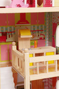 New Wooden Dollhouse with 15 - Piece Furniture Set – Kids Playhouse Toy for Girls & Boys D06036 - with | Sold by Uncle Wiener's Wholesale