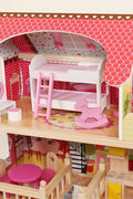 New Wooden Dollhouse with 15 - Piece Furniture Set – Kids Playhouse Toy for Girls & Boys D06036 - with | Sold by Uncle Wiener's Wholesale