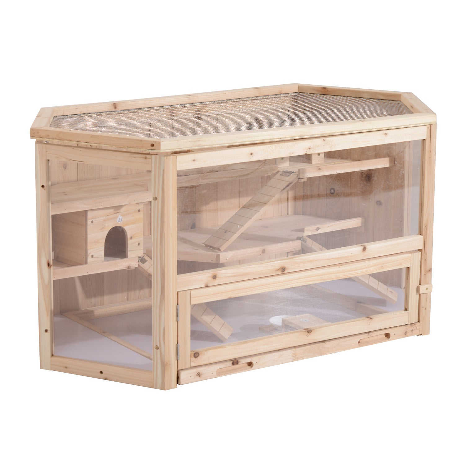 New Wooden Large Hamster & Rodent Cage with 3 Tiers – Natural Wood – SKU HH001 - with | Sold by Uncle Wiener's Wholesale