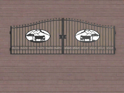 Wrought Iron Black Driveway Gate Set

Decorative Iron Entry Gates for Farm and Ranch

Durable Wrought Iron Gates – Deer Design

Heavy-Duty Black Iron Gates for Estate Entrance

Tree of Life Wrought Iron Entry Gate Design