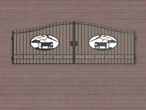 Wrought Iron Black Driveway Gate Set

Decorative Iron Entry Gates for Farm and Ranch

Durable Wrought Iron Gates – Deer Design

Heavy-Duty Black Iron Gates for Estate Entrance

Tree of Life Wrought Iron Entry Gate Design