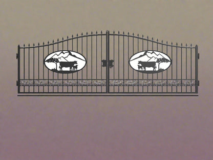 Wrought Iron Black Driveway Gate Set

Decorative Iron Entry Gates for Farm and Ranch

Durable Wrought Iron Gates – Deer Design

Heavy-Duty Black Iron Gates for Estate Entrance

Tree of Life Wrought Iron Entry Gate Design