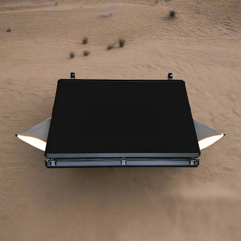X3 rooftop tent fully opened with ladder
Closed X3 hard shell rooftop tent on SUV
Interior view of X3 rooftop tent
Overland-ready rooftop tent with LED lighting
Rooftop camping shelter mounted on vehicle