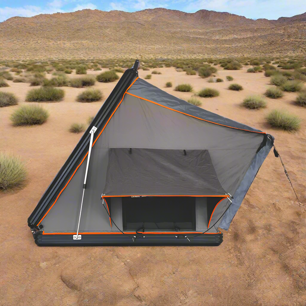 X3 rooftop tent fully opened with ladder
Closed X3 hard shell rooftop tent on SUV
Interior view of X3 rooftop tent
Overland-ready rooftop tent with LED lighting
Rooftop camping shelter mounted on vehicle