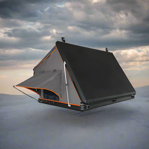 X3 rooftop tent fully opened with ladder
Closed X3 hard shell rooftop tent on SUV
Interior view of X3 rooftop tent
Overland-ready rooftop tent with LED lighting
Rooftop camping shelter mounted on vehicle
