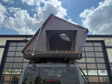 New X3 Hard Shell Rooftop Tent | 2–3 Person Aluminum Car Top Shelter w/ LED Light & Ladder X3RTT01 - with | Sold by Uncle Wiener's Wholesale