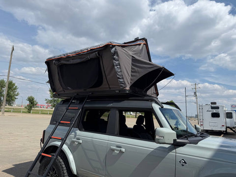 New X3 Hard Shell Rooftop Tent | 2–3 Person Aluminum Car Top Shelter w/ LED Light & Ladder X3RTT01 - with | Sold by Uncle Wiener's Wholesale