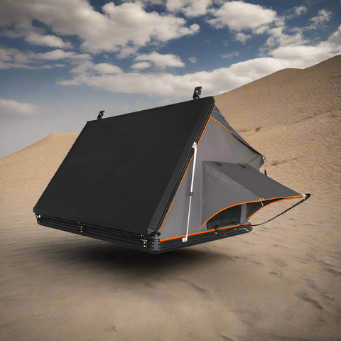 X3 rooftop tent fully opened with ladder
Closed X3 hard shell rooftop tent on SUV
Interior view of X3 rooftop tent
Overland-ready rooftop tent with LED lighting
Rooftop camping shelter mounted on vehicle