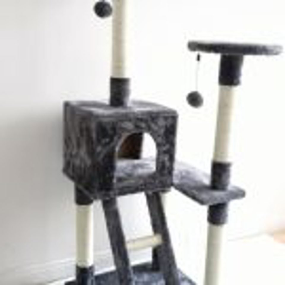NEW XL Cat Tree Scratching Post with Ladder – Multi - Level Cat Tower for Large Cats & Kittens LBCT04G - with | Sold by Uncle Wiener's Wholesale