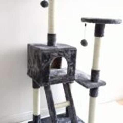 NEW XL Cat Tree Scratching Post with Ladder – Multi - Level Cat Tower for Large Cats & Kittens LBCT04G - with | Sold by Uncle Wiener's Wholesale