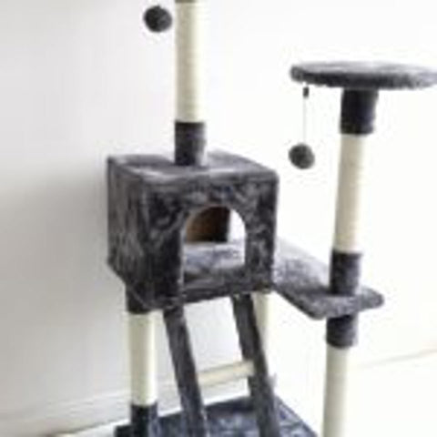 NEW XL Cat Tree Scratching Post with Ladder – Multi - Level Cat Tower for Large Cats & Kittens LBCT04G - with | Sold by Uncle Wiener's Wholesale