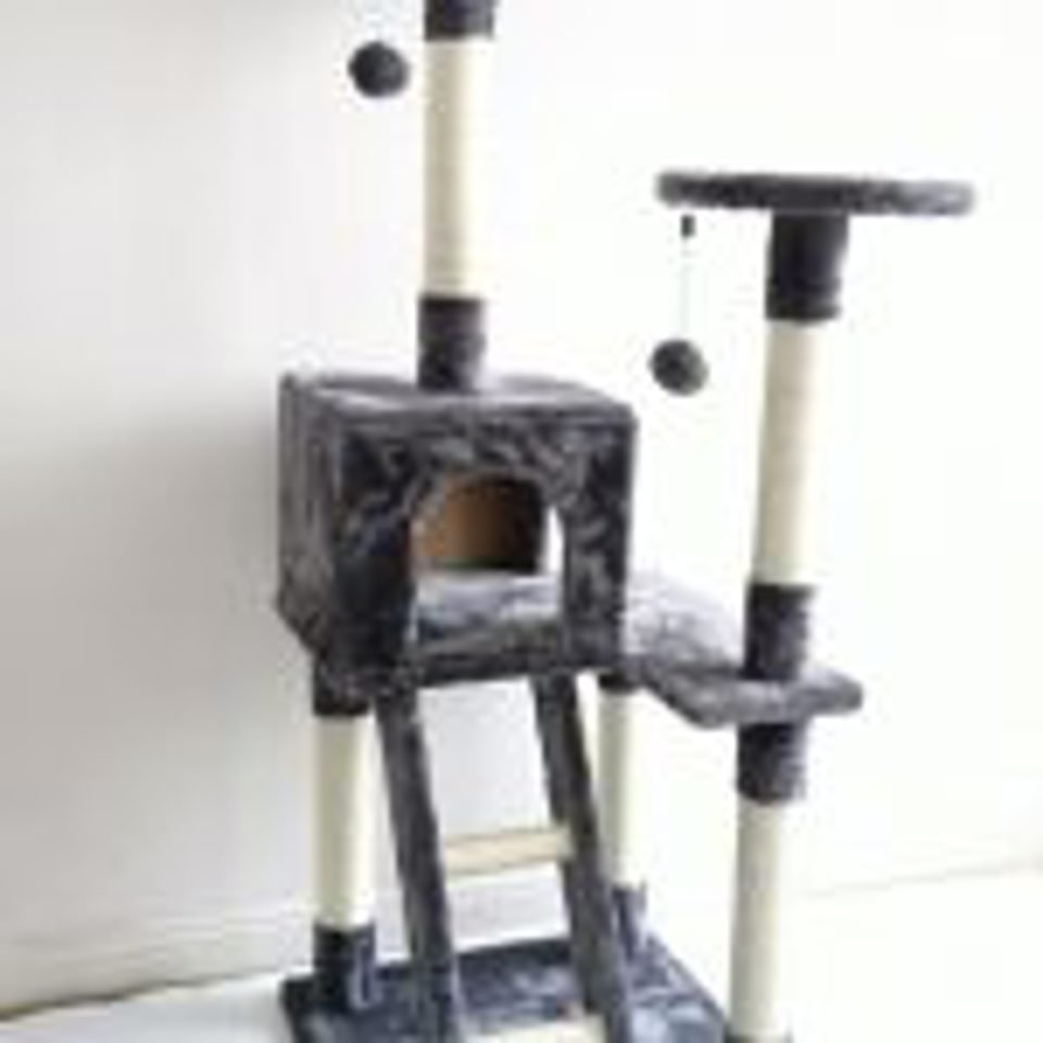 NEW XL Cat Tree Scratching Post with Ladder – Multi - Level Cat Tower for Large Cats & Kittens LBCT04G - with | Sold by Uncle Wiener's Wholesale