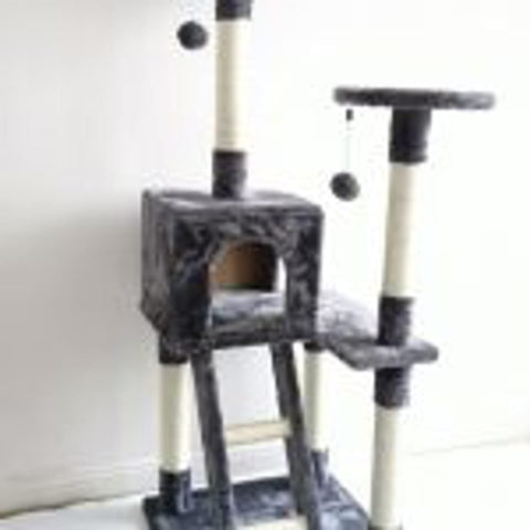NEW XL Cat Tree Scratching Post with Ladder – Multi - Level Cat Tower for Large Cats & Kittens LBCT04G - with | Sold by Uncle Wiener's Wholesale