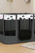 XL foldable dog crate with mesh windows and roll-up door
Portable pet house crate with removable top skylight
Indoor and outdoor soft pet kennel setup
Folded dog crate for easy storage and travel
Cat and dog resting in mesh pet crate