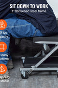 Garage rolling seat used for detailing and maintenance tasks