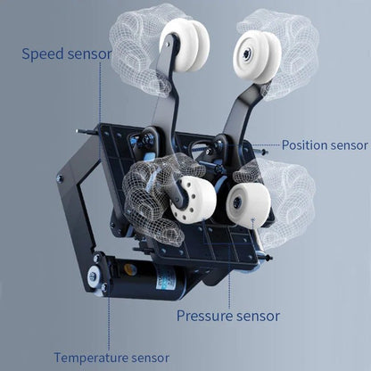 Zero Gravity 4D Massage Chair – side view reclined

Heated massage chair with full-body airbags

Touchscreen controls on smart massage recliner

Bluetooth massage chair in gray leather

Close-up of 4D roller technology on massage unit