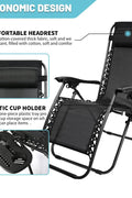 Zero Gravity Recliner Chairs – Adjustable Patio Set (Front View)

Foldable Outdoor Reclining Lounge Chairs – Set of 2

Zero Gravity Chairs Folded – Compact Storage View

Recliner Chairs Fully Reclined by Poolside – Set of Two

Patio Chairs with Adjustable Headrests – Black Mesh

Outdoor Lounge Recliner Chairs – Camping Ready Set