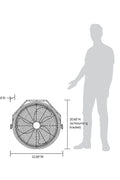 Newair 18" High Velocity Wall Mount Fan, Heavy Duty Waterproof Outdoor Fan, Adjustable Tilt and 3 Speeds up to 4012 CFM, Pull Chain Switch | Wall Fan or Garage Fan for Indoor, Patio, Gym or Porch - Black - with Black | Sold by Uncle Wiener's Wholesale