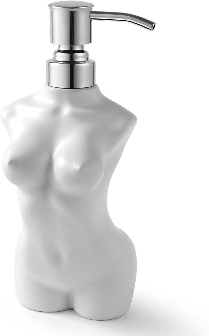 NEWHENGS Ceramic Soap Dispenser with 304 Stainless Steel Pump – Refillable Hand Soap & Lotion Dispenser for Kitchen and Bathroom - Home decor with White | Sold by Uncle Wiener's Wholesale