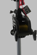Full view of Newport Vessels 55lb kayak trolling motor

Side profile of motor showing shaft and prop

Top view showing LED battery meter and handle

Close-up of propeller and mount setup

Rear angle showing transom mount position
