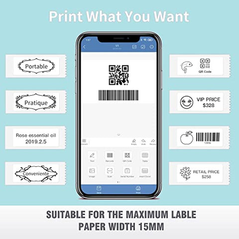 NIIMBOT D11 Label Maker Mini Bluetooth Wireless Label Printer Inkless Labeler Rechargeable（Black) - with green | Sold by Uncle Wiener's Wholesale