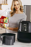 NINJA AF101C, Air Fryer, 3.8L Less Oil Electric Air Frying, Equipped with Crisper Plate + Multi - Layer Rack + Non Stick Basket, Programmable Control Panel, Black, 1550W, (Canadian Version) - with | Sold by Uncle Wiener's Wholesale