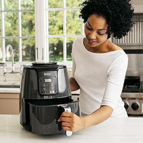 NINJA AF101C, Air Fryer, 3.8L Less Oil Electric Air Frying, Equipped with Crisper Plate + Multi - Layer Rack + Non Stick Basket, Programmable Control Panel, Black, 1550W, (Canadian Version) - with | Sold by Uncle Wiener's Wholesale