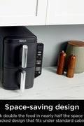 Ninja Air Fryer, 8 QT DoubleStack 2 - Basket, Space Saving Design, Feeds up to 6 People, 6 - in1 Air Fryer, Roast, Bake & More, Easy to Clean, Dishwasher Safe Parts, SL201C (Canadian Version) - with | Sold by Uncle Wiener's Wholesale