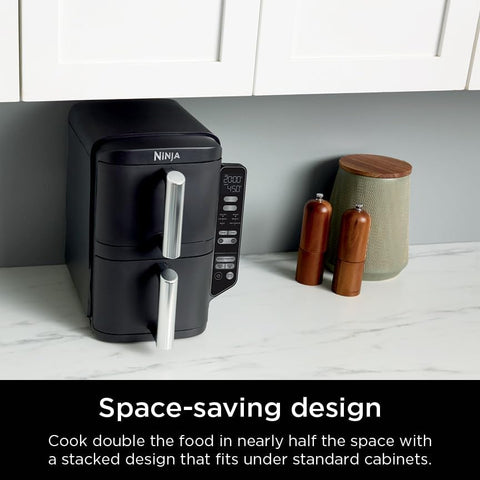 Ninja Air Fryer, 8 QT DoubleStack 2 - Basket, Space Saving Design, Feeds up to 6 People, 6 - in1 Air Fryer, Roast, Bake & More, Easy to Clean, Dishwasher Safe Parts, SL201C (Canadian Version) - with | Sold by Uncle Wiener's Wholesale