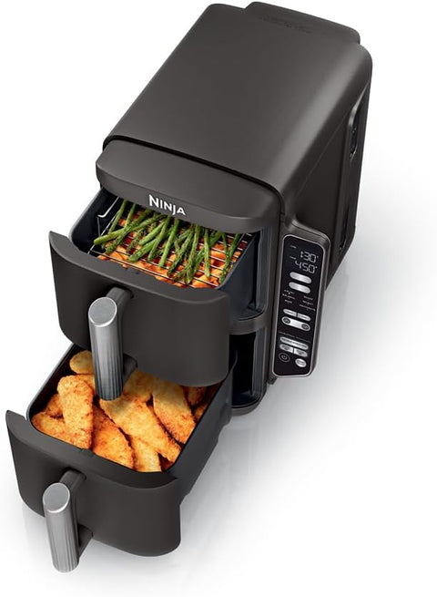 Ninja Air Fryer, 8 QT DoubleStack 2 - Basket, Space Saving Design, Feeds up to 6 People, 6 - in1 Air Fryer, Roast, Bake & More, Easy to Clean, Dishwasher Safe Parts, SL201C (Canadian Version) - with | Sold by Uncle Wiener's Wholesale