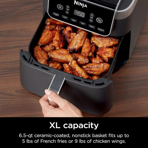 Ninja Air Fryer Pro XL, 6 - in - 1, 6.5 Litre, Maximum Crispness, Air Fry, Fry, Bake, Reheat, Dehydrate, Max Crisp Technology with 450F, Grey, AF181C - with | Sold by Uncle Wiener's Wholesale