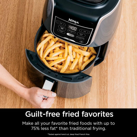 Ninja Air Fryer XL, 5.5 Qt. Capacity that can Air Fry, Air Roast, Bake, Reheat & Dehydrate, with Dishwasher Safe, Nonstick Basket & Crisper Plate and a Chef - Inspired Recipe Guide, Grey, AF150AMZ - with Gray | Sold by Uncle Wiener's Wholesale
