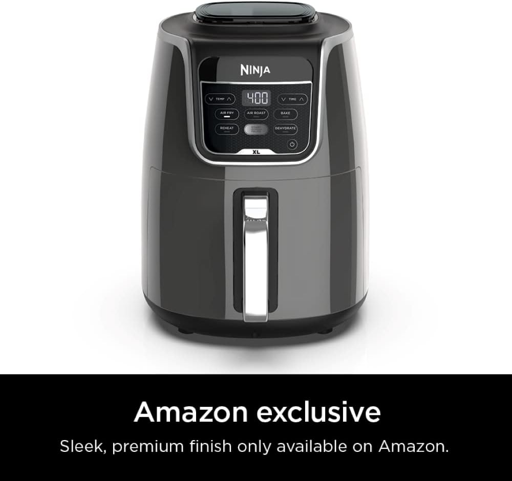 Ninja Air Fryer XL, 5.5 Qt. Capacity that can Air Fry, Air Roast, Bake, Reheat & Dehydrate, with Dishwasher Safe, Nonstick Basket & Crisper Plate and a Chef - Inspired Recipe Guide, Grey, AF150AMZ - with Gray | Sold by Uncle Wiener's Wholesale