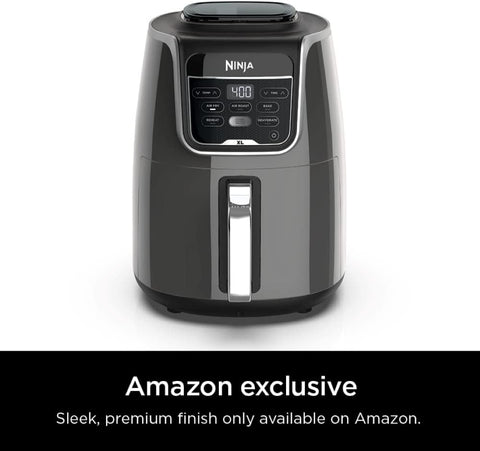 Ninja Air Fryer XL, 5.5 Qt. Capacity that can Air Fry, Air Roast, Bake, Reheat & Dehydrate, with Dishwasher Safe, Nonstick Basket & Crisper Plate and a Chef - Inspired Recipe Guide, Grey, AF150AMZ - with Gray | Sold by Uncle Wiener's Wholesale