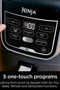 Ninja Air Fryer XL, 5.5 Qt. Capacity that can Air Fry, Air Roast, Bake, Reheat & Dehydrate, with Dishwasher Safe, Nonstick Basket & Crisper Plate and a Chef - Inspired Recipe Guide, Grey, AF150AMZ - with Gray | Sold by Uncle Wiener's Wholesale