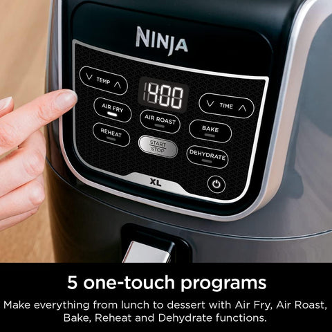 Ninja Air Fryer XL, 5.5 Qt. Capacity that can Air Fry, Air Roast, Bake, Reheat & Dehydrate, with Dishwasher Safe, Nonstick Basket & Crisper Plate and a Chef - Inspired Recipe Guide, Grey, AF150AMZ - with Gray | Sold by Uncle Wiener's Wholesale