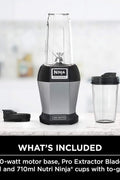 Ninja BL450C, Nutri Pro Personal Blender For Juices, Shakes & Smoothies, 18 and 24 Oz cups, Black/Silver, 900W (Canadian Version) - with | Sold by Uncle Wiener's Wholesale