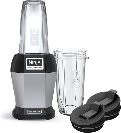 Ninja BL450C, Nutri Pro Personal Blender For Juices, Shakes & Smoothies, 18 and 24 Oz cups, Black/Silver, 900W (Canadian Version) - with | Sold by Uncle Wiener's Wholesale
