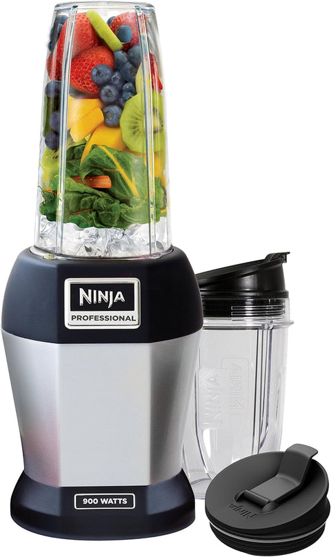 Ninja BL450C, Nutri Pro Personal Blender For Juices, Shakes & Smoothies, 18 and 24 Oz cups, Black/Silver, 900W (Canadian Version) - with | Sold by Uncle Wiener's Wholesale