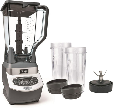 Ninja BL660C Professional Countertop Blender With 1100 - Watt Base,72Oz Total Crushing Pitcher and(2)16 Oz Cups For Frozen Drinksand Smoothies,Silver/Gray,1100W,(Canadian Version)Silver/Grey,7.8 Pounds - with | Sold by Uncle Wiener's Wholesale