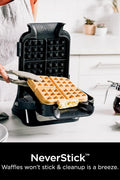 Ninja BW1000C Belgian Waffle Maker, Nonstick, 5 Shade Settings, Easy to Clean, Black/Silver, 12 inch - with | Sold by Uncle Wiener's Wholesale