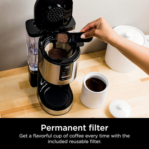 Ninja DCM200C Programmable XL 14 - Cup Coffee Maker, 14 - Cup Glass Carafe, With Permanent Filter, Stainless Steel, Silver - with Silver | Sold by Uncle Wiener's Wholesale