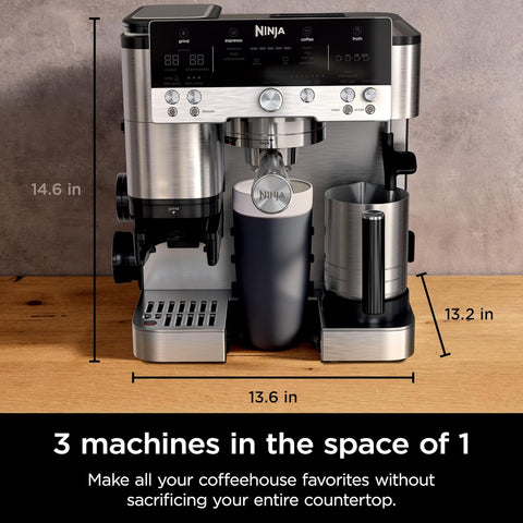 Ninja Espresso Machine, Luxe Café Premier Series, Drip Coffee Maker and Rapid Cold Brew, Integrated Grinder, Assisted Tamper, Hands - Free Frother, ES601C (Canadian Version) - with | Sold by Uncle Wiener's Wholesale