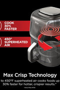 Ninja EzView Air Fryer Max XL, 5.5 - QT Capacity, 7 functions: Max Crisp, Air Roast, Bake, Reheat, Dehydrate, and more, up to 450°F, EzView Window, Grey, AF171C (Canadian Version) - with | Sold by Uncle Wiener's Wholesale