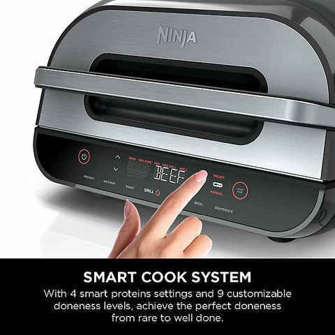 Ninja® Foodi™ Smart XL 6 - in - 1 Indoor Grill with 4 - qt Air Fryer, Roast, Bake, Broil, Dehydrate - with BLACK | Sold by Uncle Wiener's Wholesale