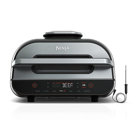 Ninja® Foodi™ Smart XL 6 - in - 1 Indoor Grill with 4 - qt Air Fryer, Roast, Bake, Broil, Dehydrate - with BLACK | Sold by Uncle Wiener's Wholesale