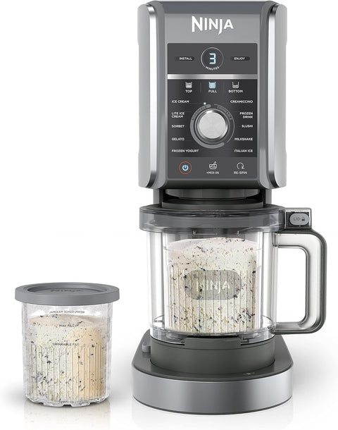 Ninja NC501 CREAMi Deluxe 11 - in - 1 Ice Cream & Frozen Treat Maker for Ice Cream, Sorbet, Milkshakes, Frozen Drinks & More, 11 Programs, with 2 XL Family Size Pint Containers, Perfect for Kids, Silver - with | Sold by Uncle Wiener's Wholesale